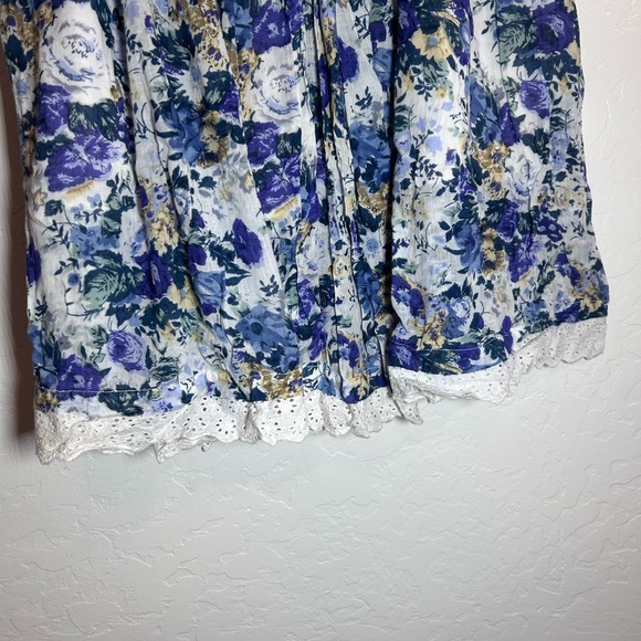 Vintage 90's TANGIBLES Floral Print Long Boho Whimsical Maxi Skirt Medium - Picture 3 of 9